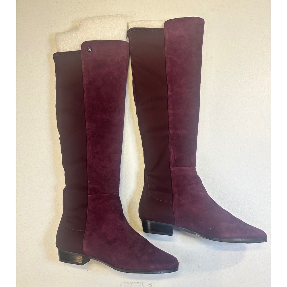 Vince Camuto Karita Burgundy Suede Over The Knee Tall Boots Wide Calf 11W 43